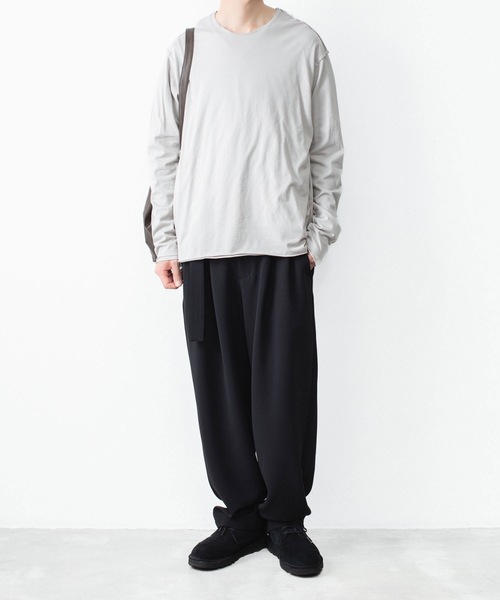 ATTACHMENT（アタッチメント）の「80/2 ピマコットン ジャージー スリムフィット レイヤード L/S TEE / 80/2 PIMA CO JERSEY SLIM FIT LAYERED L/S TEE（Tシャツ/カットソー・メンズ・ダークグレー/グレイッシュベージュ/ブラック/ホワイト/ブラウン・3/2）」の21枚目の写真