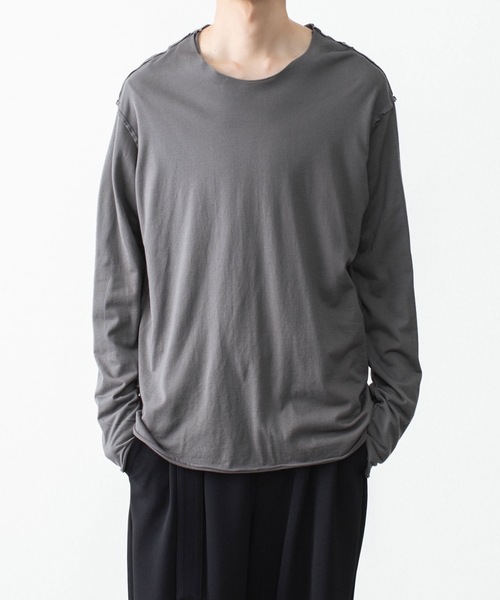 ATTACHMENT（アタッチメント）の「80/2 ピマコットン ジャージー スリムフィット レイヤード L/S TEE / 80/2 PIMA CO JERSEY SLIM FIT LAYERED L/S TEE（Tシャツ/カットソー・メンズ・ダークグレー/グレイッシュベージュ/ブラック/ホワイト/ブラウン・3/2）」の22枚目の写真