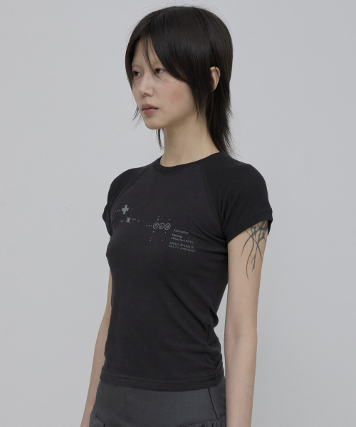 FLAREUP(フレアアップ)の「ムタ ワッフル ラグラン Tシャツ (FL-154_ブラック)(Tシャツ/カットソー・レディース・ブラック・2/3/1)」の2枚目の写真