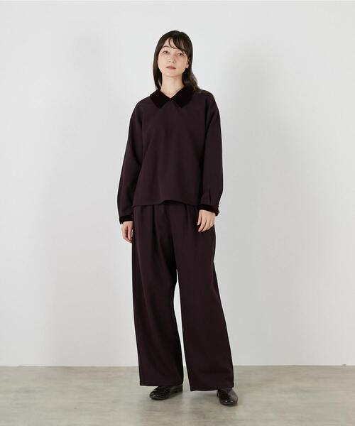 LOGEMENT DE CLAIRE(ロジュモンドクレール)の「【LOURMARIN】ベルベット衿ブラウス(シャツ/ブラウス・レディース・ブラック/パープル/キャメル・FREE)」の11枚目の写真