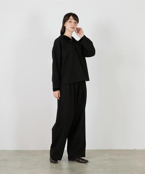 LOGEMENT DE CLAIRE(ロジュモンドクレール)の「【LOURMARIN】ベルベット衿ブラウス(シャツ/ブラウス・レディース・ブラック/パープル/キャメル・FREE)」の19枚目の写真