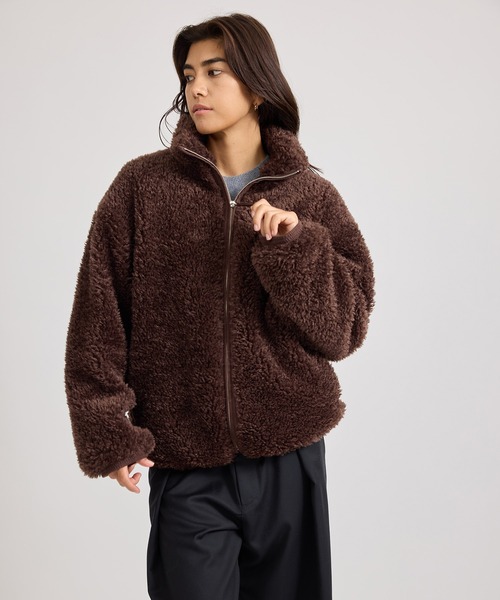 Saturdays NYC(サタデーズ ニューヨークシティ )の「Alessia Boa Fleece Blouson | WOMEN(その他アウター・レディース・ダークブラウン/グレー・L/M/S)」の7枚目の写真