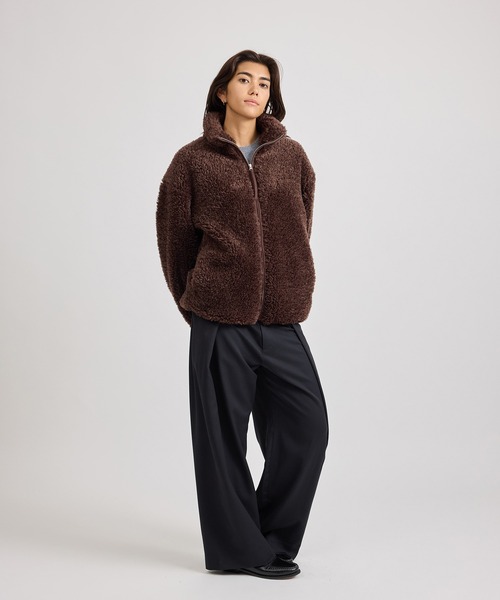 Saturdays NYC(サタデーズ ニューヨークシティ )の「Alessia Boa Fleece Blouson | WOMEN(その他アウター・レディース・ダークブラウン/グレー・L/M/S)」の17枚目の写真