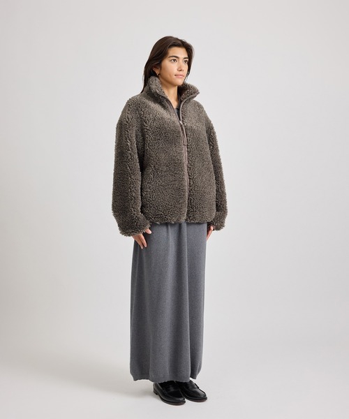 Saturdays NYC(サタデーズ ニューヨークシティ )の「Alessia Boa Fleece Blouson | WOMEN(その他アウター・レディース・ダークブラウン/グレー・L/M/S)」の8枚目の写真