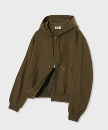 GLW（ジーエルダブリュ）の「ワークウェアリベットフードジャケットブラウン（その他アウター）」