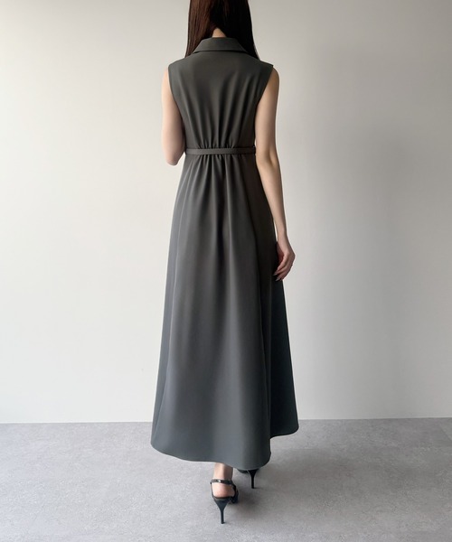 mipiarl(ミピアール)の「テーラーカラーラッフルワンピース(ワンピース・レディース・ブラック/ネイビー/チャコール・SMALL/MEDIUM/LARGE)」の11枚目の写真