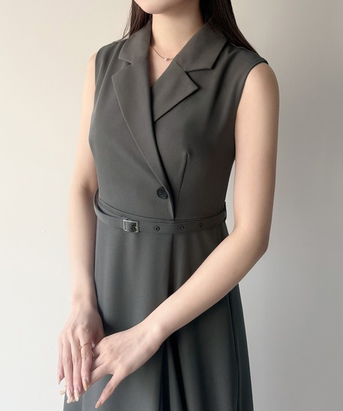 mipiarl(ミピアール)の「テーラーカラーラッフルワンピース(ワンピース・レディース・ブラック/ネイビー/チャコール・SMALL/MEDIUM/LARGE)」の12枚目の写真