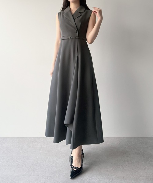 mipiarl(ミピアール)の「テーラーカラーラッフルワンピース(ワンピース・レディース・ブラック/ネイビー/チャコール・SMALL/MEDIUM/LARGE)」の15枚目の写真