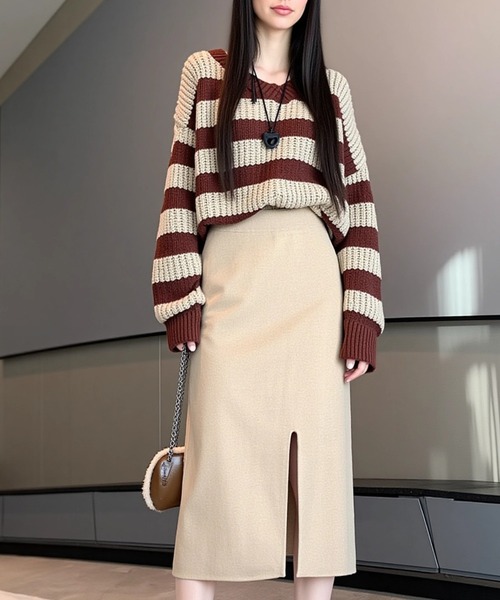 前スリットタイトスカート（スカート）｜cammie（キャミー）の