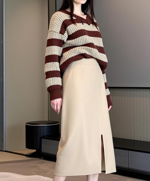cammie(キャミー)の「前スリットタイトスカート(スカート・レディース・ベージュ/ブラック/アイボリー・F)」の14枚目の写真