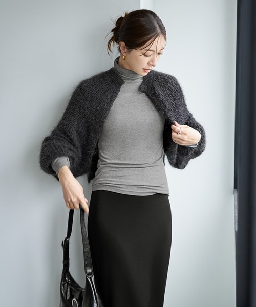 STYLE DELI(スタイルデリ)の「抜けないふんわりルーズニットボレロ(カーディガン/ボレロ・レディース・チャコールグレー/グレー/ダークブルー・FREE)」の5枚目の写真