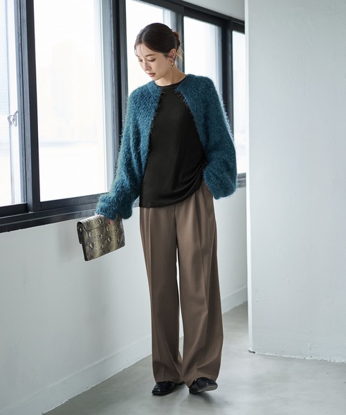 STYLE DELI(スタイルデリ)の「抜けないふんわりルーズニットボレロ(カーディガン/ボレロ・レディース・チャコールグレー/グレー/ダークブルー・FREE)」の17枚目の写真