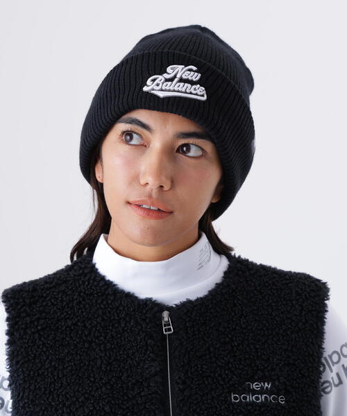 New Balance Golf(ニューバランスゴルフ)の「【new balance golf】BEANIE(ニットキャップ/ビーニー・レディース・ブラック/ホワイト/ライトカーキ・FREE)」の4枚目の写真