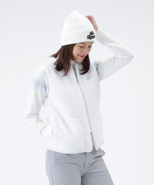 New Balance Golf(ニューバランスゴルフ)の「【new balance golf】BEANIE(ニットキャップ/ビーニー・レディース・ブラック/ホワイト/ライトカーキ・FREE)」の8枚目の写真