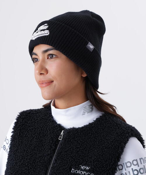 New Balance Golf(ニューバランスゴルフ)の「【new balance golf】BEANIE(ニットキャップ/ビーニー・レディース・ブラック/ホワイト/ライトカーキ・FREE)」の3枚目の写真