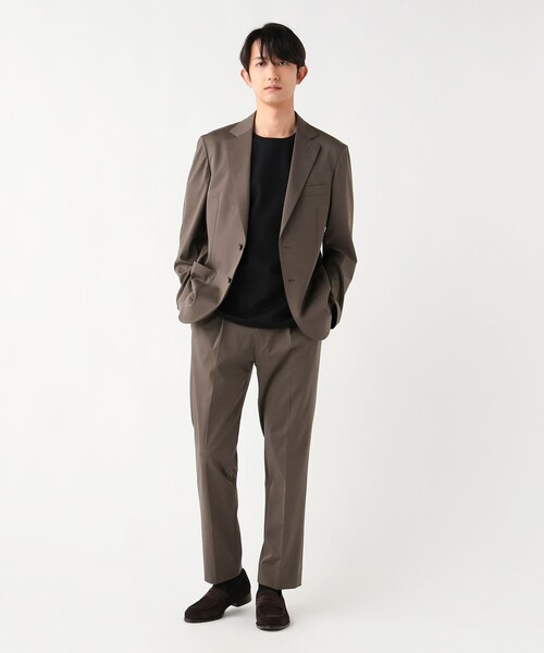 BEAMS HEART（ビームスハート）の「【4/23値下げ】トリアセテート ポンチ 2ボタン ジャケット（セットアップ対応）【接触冷感】（テーラードジャケット・メンズ・グリーン系その他5/ブラック・SMALL/MEDIUM/LARGE/X-LARGE）」の7枚目の写真