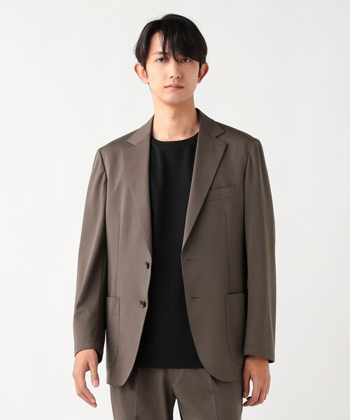 BEAMS HEART（ビームスハート）の「【4/23値下げ】トリアセテート ポンチ 2ボタン ジャケット（セットアップ対応）【接触冷感】（テーラードジャケット・メンズ・グリーン系その他5/ブラック・SMALL/MEDIUM/LARGE/X-LARGE）」の8枚目の写真