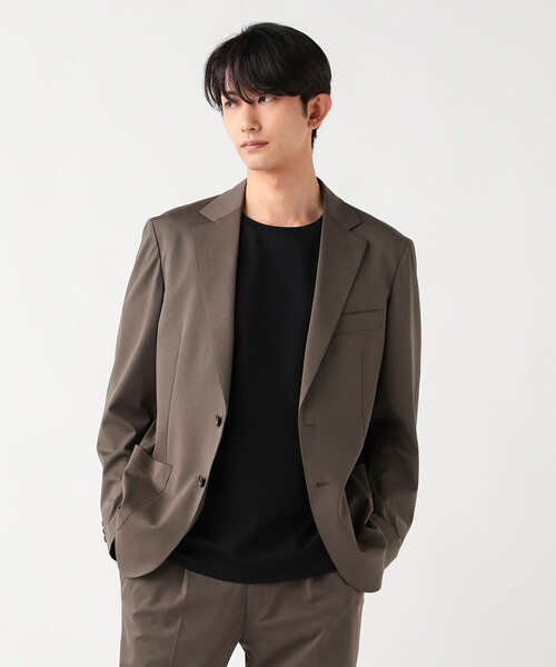 BEAMS HEART（ビームスハート）の「【4/23値下げ】トリアセテート ポンチ 2ボタン ジャケット（セットアップ対応）【接触冷感】（テーラードジャケット・メンズ・グリーン系その他5/ブラック・SMALL/MEDIUM/LARGE/X-LARGE）」の9枚目の写真