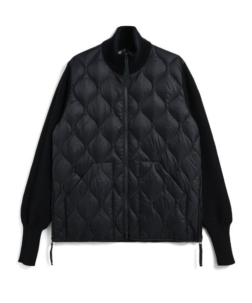 TAION(タイオン)の「TAION/タイオン/Military Hi-Neck Knit+Down Jacket-Soft Shell(ダウンジャケット/コート・レディース・ブラック・M/L/S)」の1枚目の写真