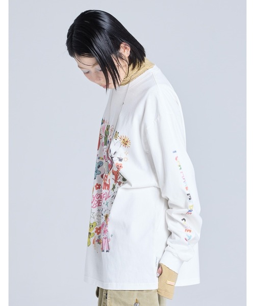 Little sunny bite（リトルサニーバイト）の「little sunny bite x Humberto Cruz long tee（Tシャツ/カットソー・レディース・ホワイト/ピンク/ブラック・SMALL/MEDIUM）」の5枚目の写真