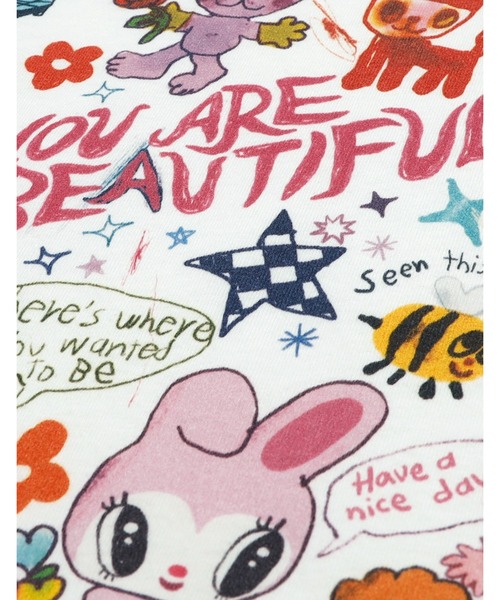 Little sunny bite（リトルサニーバイト）の「little sunny bite x Humberto Cruz long tee（Tシャツ/カットソー・レディース・ホワイト/ピンク/ブラック・SMALL/MEDIUM）」の9枚目の写真