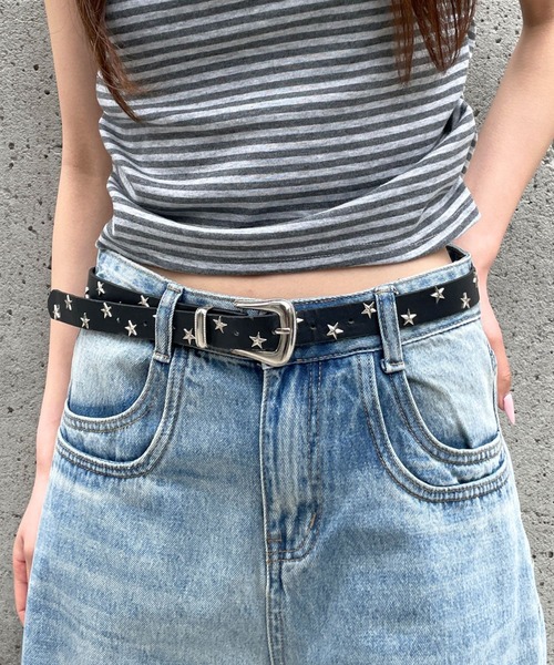 3.3 Field Trip (3.3フィールドトリップ)の「3.3 Field Trip/スタースタッズベルト(ベルト・レディース・ブラック・ONE SIZE)」の1枚目の写真