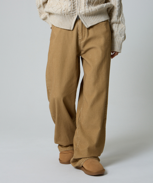 UNKNOWN PLANET(アンノウンプラネット)の「デイリー ワイド コーデュロイパンツ ベージュ(その他パンツ・レディース・その他・LARGE/MEDIUM/SMALL)」の2枚目の写真