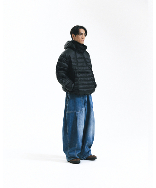 ANGLAN（アングラン）の「Duck Down Hooded Anorak Puffer - Black（ダウンジャケット/コート・メンズ・その他・FREE）」の4枚目の写真