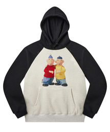 LAUGHER（ラファー）の「[PAT&MAT] Best Friend Raglan Hood - Black/Oatmeal（パーカー）」