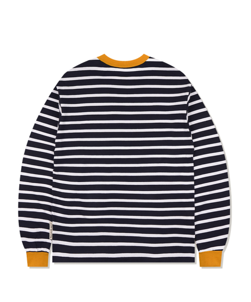 FABULOUS ARCHIVE(ファビュラスアーカイブ)の「オーバーサイズストライプチェーンロゴロングスリーブTシャツマスタード(FCF3TS641M)(Tシャツ/カットソー・レディース・マスタード・SMALL/MEDIUM)」の4枚目の写真