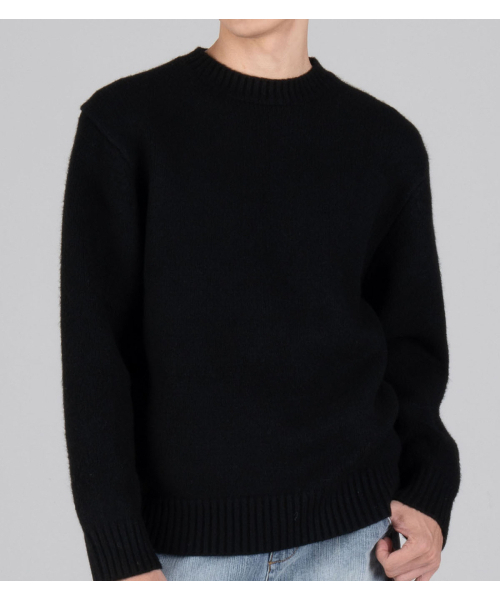 BUTTON SEOUL(ボタンソウル)の「ウールブレンドラウンドヘビーニット(ブラック)(ニット/セーター・メンズ・その他・MEDIUM/LARGE/X-LARGE)」の6枚目の写真
