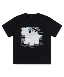 サウルスシルエットプリント半袖Tシャツブラック