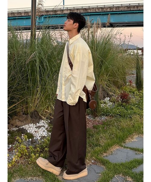 DRAW FIT（ドローフィット）の「ペーパーコットンオーバーサイズシャツ[レモン]（シャツ/ブラウス・メンズ・その他・LARGE/MEDIUM/X-LARGE）」の4枚目の写真