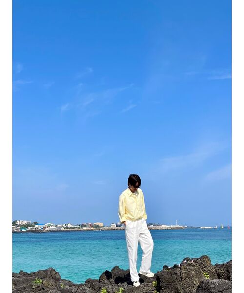 DRAW FIT（ドローフィット）の「ペーパーコットンオーバーサイズシャツ[レモン]（シャツ/ブラウス・メンズ・その他・LARGE/MEDIUM/X-LARGE）」の6枚目の写真