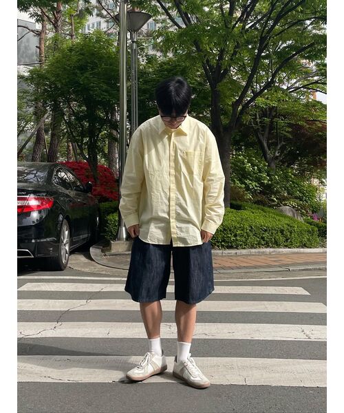 DRAW FIT（ドローフィット）の「ペーパーコットンオーバーサイズシャツ[レモン]（シャツ/ブラウス・メンズ・その他・LARGE/MEDIUM/X-LARGE）」の8枚目の写真