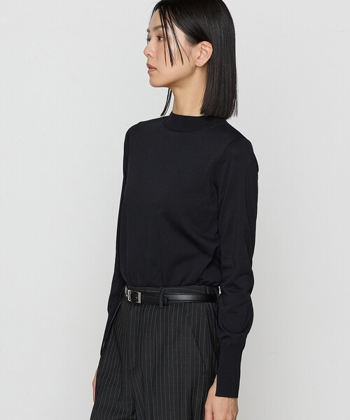 COMME CA(コムサ)の「〔 TALLサイズ 〕 コットンダルストレッチ プルオーバー(ニット/セーター・レディース・グリーン/ブラック・15号)」の1枚目の写真