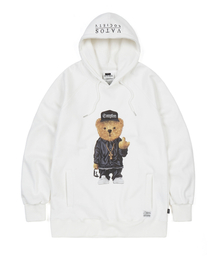 COMPTON BEAR HOODIE WHITE