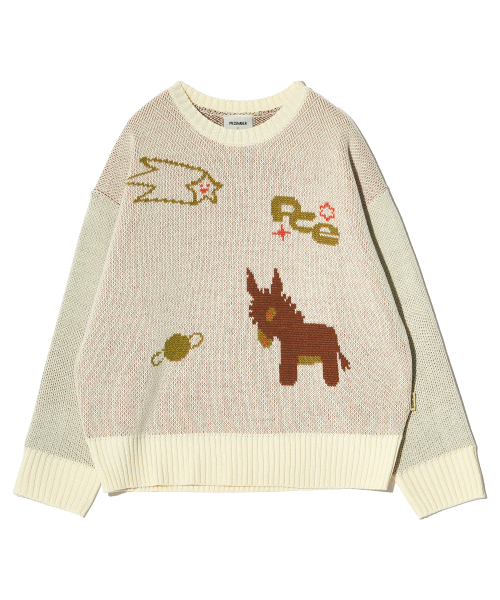 PIECEMAKER（ピースメーカー）の「DONKEY JACQUARD KNIT PULLOVER (IVORY)（ニット/セーター・レディース・その他・FREE）」の3枚目の写真