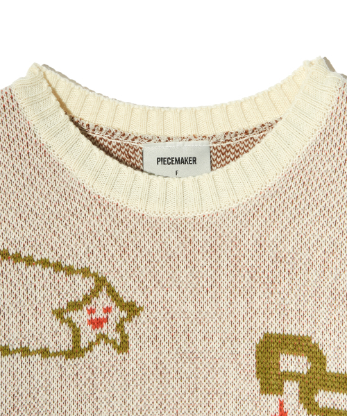 PIECEMAKER（ピースメーカー）の「DONKEY JACQUARD KNIT PULLOVER (IVORY)（ニット/セーター・レディース・その他・FREE）」の5枚目の写真