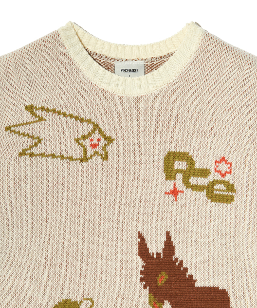 PIECEMAKER（ピースメーカー）の「DONKEY JACQUARD KNIT PULLOVER (IVORY)（ニット/セーター・レディース・その他・FREE）」の6枚目の写真