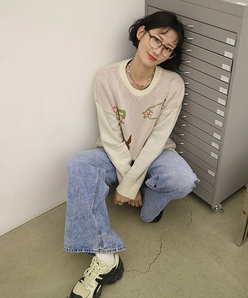 PIECEMAKER（ピースメーカー）の「DONKEY JACQUARD KNIT PULLOVER (IVORY)（ニット/セーター・レディース・その他・FREE）」の16枚目の写真