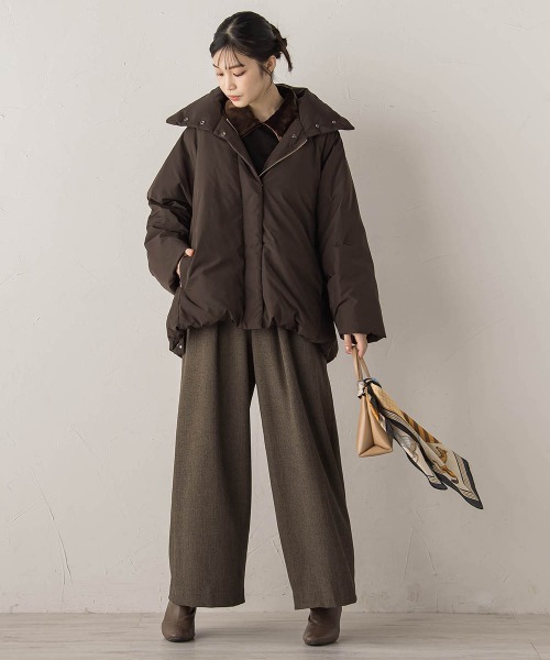 Droite lautreamont（ドロワットロートレアモン）の「テンダークロスダウン（ダウンジャケット/コート・レディース・ブラウン/ブラック/オフホワイト・S/M）」の21枚目の写真