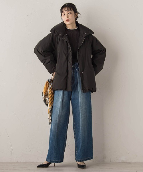 Droite lautreamont（ドロワットロートレアモン）の「テンダークロスダウン（ダウンジャケット/コート・レディース・ブラウン/ブラック/オフホワイト・S/M）」の6枚目の写真