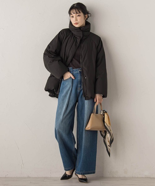 Droite lautreamont（ドロワットロートレアモン）の「テンダークロスダウン（ダウンジャケット/コート・レディース・ブラウン/ブラック/オフホワイト・S/M）」の5枚目の写真