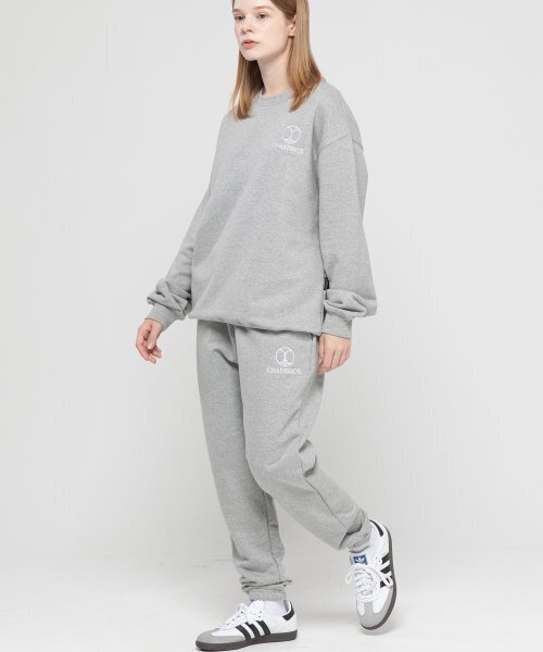 ウィンダンシー トレーナー 刺繍 ネックロゴ グレー セットアップ 美品 パンツ ウィンダンシー トレーナー 刺繍 ネックロゴ グレー セットアップ 美品