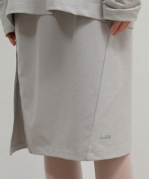 Button Slit Midi Skirt / Mint Grey