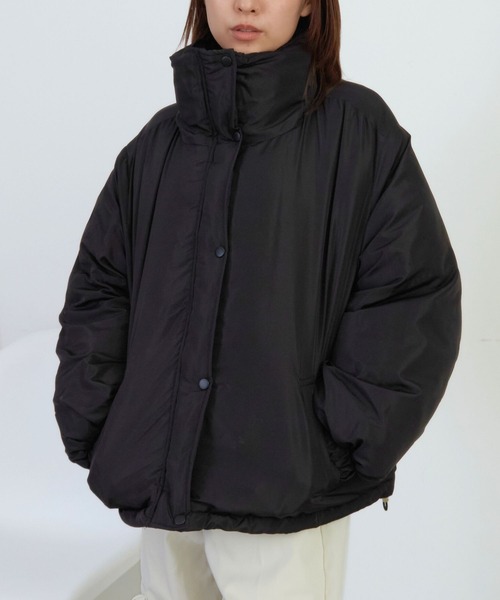 almo（アルモ）の「【TUNE】袖ボリュームショートダウンジャケット（ダウンジャケット/コート・レディース・ホワイト/ブラック・FREE）」の3枚目の写真