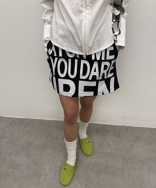 Oriens JOURNAL STANDARD（オリエンス ジャーナルスタンダード）の「ストライプロゴミニスカート（スカート・レディース・グレー/ネイビー・FREE）」の3枚目の写真