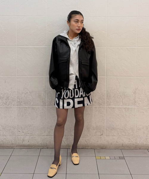 Oriens JOURNAL STANDARD（オリエンス ジャーナルスタンダード）の「ストライプロゴミニスカート（スカート・レディース・グレー/ネイビー・FREE）」の13枚目の写真