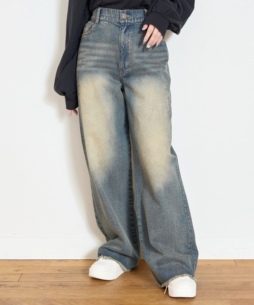 LOVETOXIC(ラブトキシック)の「スタッズフリンジデニムパンツ(その他パンツ・キッズ・ネイビー/グレー・S:140cm/130cm/L:160cm/M:150cm)」の17枚目の写真